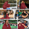 KawaGebo Kamp Waterproof Outdoor Blanket, Extra Thick Fleece Windproof Stadium Blanket 80" x 58" -Wine Red