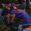 KawaGebo Kamp Large Outdoor Waterproof Blanket Extra Thick Fleece Stadium Blanket for Camping, Car, Pet, Picnics - Windproof, Wearable, Machine Washable 80" x 58" - Purple(Hooded)