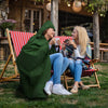 KawaGebo Kamp Large Outdoor Waterproof Blanket Extra Thick Fleece Stadium Blanket for Camping, Car, Pet, Picnics - Windproof, Wearable, Machine Washable 80" x 58" - Green(Hooded)