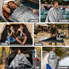 KawaGebo Kamp Fleece Waterproof Outdoor Blanket - Windproof Stadium Blanket for Camping, Picnics, and Sports Stay Dry and Comfortable 80"x 58" - Grey