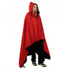 KawaGebo Kamp Fleece Waterproof Outdoor Blanket - Windproof Stadium Blanket for Camping, Picnics, and Sports Stay Dry and Comfortable 80"x 58" - Red(Hooded)