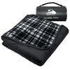 KawaGebo Kamp Outdoor Waterproof Blanket, Foldable Fleece Stadium Blanket for Outdoor Sports Event, Camping, Concerts, Car, Pet, Picnics - Windproof, Wearable, Machine Washable 80" x 58" - Black Check