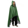 KawaGebo Kamp Fleece Waterproof Outdoor Blanket - Windproof Stadium Blanket for Camping, Picnics, and Sports Stay Dry and Comfortable 80"x 58" - Green(Hooded)