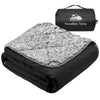 KawaGebo Kamp Sherpa Warm Outdoor Camping Blanket - Waterproof Stadium Blanket for Cold Weather, Camp, Sports Mom and Concert - Camping Quilt 80" X 58" - Black