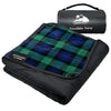 KawaGebo Kamp Outdoor Waterproof Blanket, Foldable Fleece Stadium Blanket for Outdoor Sports Event, Camping, Concerts, Car, Pet, Picnics - Windproof, Wearable, Machine Washable 80" x 58" - Green Check
