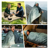 KawaGebo Kamp Outdoor Camping Blanket with Sherpa Lining, Extra Warm Thick Camp Blankets and Puffy Ultralight Soft Poncho DWR Camping Quilt for Cold Weather, Adventure, Sleeping, Backpacking 78"x 56" - Forest(Hooded)