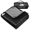 KawaGebo Kamp Fleece Waterproof Outdoor Blanket - Windproof Stadium Blanket for Camping, Picnics, and Sports Stay Dry and Comfortable 80"x 58" - Night Black