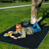 KawaGebo Kamp Outdoor Waterproof Blanket, Foldable Fleece Stadium Blanket for Outdoor Sports Event, Camping, Concerts, Car, Pet, Picnics - Windproof, Wearable, Machine Washable 80" x 58" - Gray