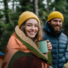 KawaGebo Kamp Outdoor Camping Blanket with Sherpa Lining, Extra Warm Thick Camp Blankets and Puffy Ultralight Soft Poncho DWR Camping Quilt for Cold Weather, Adventure, Sleeping, Backpacking 78"x 56" - Land of Red Rocks