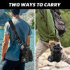 KawaGebo Kamp Tactical Water Bottle Holder Bag with Strap, Water Bottle Carrier Pouch for Walking, Gym, Camping, Fishing, Hunting 128oz One Gallon Tactical Carrier Holder - Black