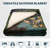 KawaGebo Kamp Camping Blanket with Sherpa Lining – Poncho Quilt, 78"x56" - Bears & Flowers