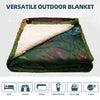 KawaGebo Kamp Outdoor Camping Blanket with Sherpa Lining, Extra Warm Thick Camp Blankets and Puffy Ultralight Soft Poncho DWR Camping Quilt for Cold Weather, Adventure, Sleeping, Backpacking 78"x 56" - Land of Red Rocks