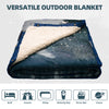 KawaGebo Kamp Outdoor Camping Blanket with Sherpa Lining, Extra Warm Thick Camp Blankets and Puffy Ultralight Soft Poncho DWR Camping Quilt for Cold Weather, Adventure, Sleeping, Backpacking 78"x 56" - Ridge Exploration