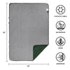 KawaGebo Kamp Outdoor Waterproof Blanket, Foldable Fleece Stadium Blanket for Outdoor Sports Event, Camping, Concerts, Car, Pet, Picnics - Windproof, Wearable, Machine Washable 80" x 58" - Green