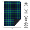 KawaGebo Kamp Outdoor Waterproof Blanket, Foldable Fleece Stadium Blanket for Outdoor Sports Event, Camping, Concerts, Car, Pet, Picnics - Windproof, Wearable, Machine Washable 80" x 58" - Green Check