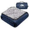 KawaGebo Kamp Sherpa Warm Outdoor Camping Blanket - Waterproof Stadium Blanket for Cold Weather, Camp, Sports Mom and Concert - Camping Quilt 80" X 58" - Blue
