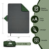 KawaGebo Kamp Fleece Waterproof Outdoor Blanket - Windproof Stadium Blanket for Camping, Picnics, and Sports Stay Dry and Comfortable 80"x 58" - Green(Hooded)