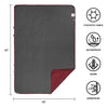 KawaGebo Kamp Waterproof Outdoor Blanket, Extra Thick Fleece Windproof Stadium Blanket 80" x 58" -Wine Red