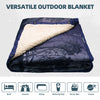 KawaGebo Kamp Outdoor Camping Blanket with Sherpa Lining, Extra Warm Thick Camp Blankets and Puffy Ultralight Soft Poncho DWR Camping Quilt for Cold Weather, Adventure, Sleeping, Backpacking 78"x 56" - Moutain Pine