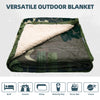 KawaGebo Kamp Camping Blanket with Sherpa Lining – Poncho Quilt, 78"x56" - Green Cactus