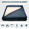 KawaGebo Kamp Outdoor Camping Blanket with Sherpa Lining, Extra Warm Thick Camp Blankets and Puffy Ultralight Soft Poncho DWR Camping Quilt for Cold Weather, Adventure, Sleeping, Backpacking 78"x 56" - Misty Cloud Valley(Hooded)