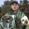 KawaGebo Kamp Camping Blanket Puffy - Outdoor Stadium Blanket Wearable, Lightweight, Packable, Machine Washable Camping Quilt for Traveling, Picnic, Beach, Party 78"x 56" - Cute Panda
