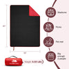 KawaGebo Kamp Fleece Waterproof Outdoor Blanket - Windproof Stadium Blanket for Camping, Picnics, and Sports Stay Dry and Comfortable 80"x 58" - Red