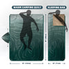 KawaGebo Kamp Outdoor Camping Blanket with Sherpa Lining, Extra Warm Thick Camp Blankets and Puffy Ultralight Soft Poncho DWR Camping Quilt for Cold Weather, Adventure, Sleeping, Backpacking 78"x 56" - Forest(Hooded)