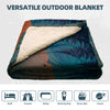Outdoor Camping Blanket - Puffy Camping Blanket Packable,Sherpa Fleece Warm Blanket for Camping, Outdoors, Travel, Stadium, Festivals, Beach, Hammock 56"x 78" Machine Washable, DWR, Lightweight - Amber Dawn Hues