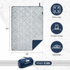 KawaGebo Kamp Sherpa Warm Outdoor Camping Blanket - Waterproof Stadium Blanket for Cold Weather, Camp, Sports Mom and Concert - Camping Quilt 80" X 58" - Blue