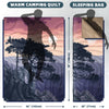 KawaGebo Kamp Outdoor Camping Blanket with Sherpa Lining, Extra Warm Thick Camp Blankets and Puffy Ultralight Soft Poncho DWR Camping Quilt for Cold Weather, Adventure, Sleeping, Backpacking 78"x 56" - Moutain Pine