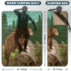 KawaGebo Kamp Outdoor Camping Blanket with Sherpa Lining, Extra Warm Thick Camp Blankets and Puffy Ultralight Soft Poncho DWR Camping Quilt for Cold Weather, Adventure, Sleeping, Backpacking 78"x 56" - Staring Bear