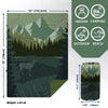 KawaGebo Kamp Camping Blanket Puffy - Outdoor Stadium Blanket Wearable, Lightweight, Packable, Machine Washable Camping Quilt for Traveling, Picnic, Beach, Party 78"x 56" - Deer & Forest