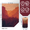 KawaGebo Kamp Camping Blanket Puffy - Outdoor Stadium Blanket Wearable, Lightweight, Packable, Machine Washable Camping Quilt for Traveling, Picnic, Beach, Party 78"x 56" - Sunset Mountain