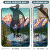 KawaGebo Kamp Outdoor Camping Blanket with Sherpa Lining, Extra Warm Thick Camp Blankets and Puffy Ultralight Soft Poncho DWR Camping Quilt for Cold Weather, Adventure, Sleeping, Backpacking 78"x 56" - Rocky Deer Language