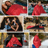 KawaGebo Kamp Fleece Waterproof Outdoor Blanket - Windproof Stadium Blanket for Camping, Picnics, and Sports Stay Dry and Comfortable 80"x 58" - Red