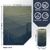 KawaGebo Kamp Camping Blanket Puffy - Outdoor Stadium Blanket Wearable, Lightweight, Packable, Machine Washable Camping Quilt for Traveling, Picnic, Beach, Party 78"x 56" - Green Hill Amidst Smoke