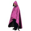 KawaGebo Kamp Large Outdoor Waterproof Blanket Extra Thick Fleece Stadium Blanket for Camping, Car, Pet, Picnics - Windproof, Wearable, Machine Washable 80" x 58" - Rose Purple(Hooded)