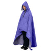 KawaGebo Kamp Large Outdoor Waterproof Blanket Extra Thick Fleece Stadium Blanket for Camping, Car, Pet, Picnics - Windproof, Wearable, Machine Washable 80" x 58" - Purple(Hooded)