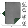 KawaGebo Kamp Large Outdoor Waterproof Blanket Extra Thick Fleece Stadium Blanket for Camping, Car, Pet, Picnics - Windproof, Wearable, Machine Washable 80" x 58" - Green(Hooded)