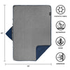 KawaGebo Kamp Large Outdoor Waterproof Blanket Extra Thick Fleece Stadium Blanket for Camping, Car, Pet, Picnics - Windproof, Wearable, Machine Washable 80" x 58" - Blue(Hooded)