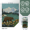 KawaGebo Kamp Camping Blanket Puffy - Outdoor Stadium Blanket Wearable, Lightweight, Packable, Machine Washable Camping Quilt for Traveling, Picnic, Beach, Party 78"x 56" - Bears & Flowers