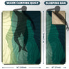 Outdoor Camping Blanket - Puffy Camping Blanket Packable,Sherpa Fleece Warm Blanket for Camping, Outdoors, Travel, Stadium, Festivals, Beach, Hammock 56"x 78" Machine Washable, DWR, Lightweight - Green Mountain Silhouette
