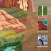KawaGebo Kamp Outdoor Camping Blanket with Sherpa Lining, Extra Warm Thick Camp Blankets and Puffy Ultralight Soft Poncho DWR Camping Quilt for Cold Weather, Adventure, Sleeping, Backpacking 78"x 56" - Land of Red Rocks