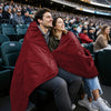 KawaGebo Kamp Waterproof Outdoor Blanket, Extra Thick Fleece Windproof Stadium Blanket 80" x 58" -Wine Red