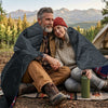 KawaGebo Kamp Waterproof Outdoor Blanket, Extra Thick Fleece Windproof Stadium Blanket 80" x 58" - Red Check