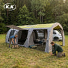 Kawagebo Kamp Inflatable Tunnel Tent 21.5' X 11.8' Glamping 23.4㎡ 6-12 Person Oxford Camping Air Tent, L