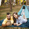 KawaGebo Kamp Outdoor Waterproof Blanket, Foldable Fleece Stadium Blanket for Outdoor Sports Event, Camping, Concerts, Car, Pet, Picnics - Windproof, Wearable, Machine Washable 80" x 58" - Jungle Green
