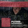 KawaGebo Kamp Waterproof Outdoor Blanket, Extra Thick Fleece Windproof Stadium Blanket 80" x 58" -Wine Red