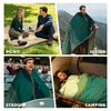 Outdoor Camping Blanket - Puffy Camping Blanket Packable,Sherpa Fleece Warm Blanket for Camping, Outdoors, Travel, Stadium, Festivals, Beach, Hammock 56"x 78" Machine Washable, DWR, Lightweight - Green Mountain Silhouette